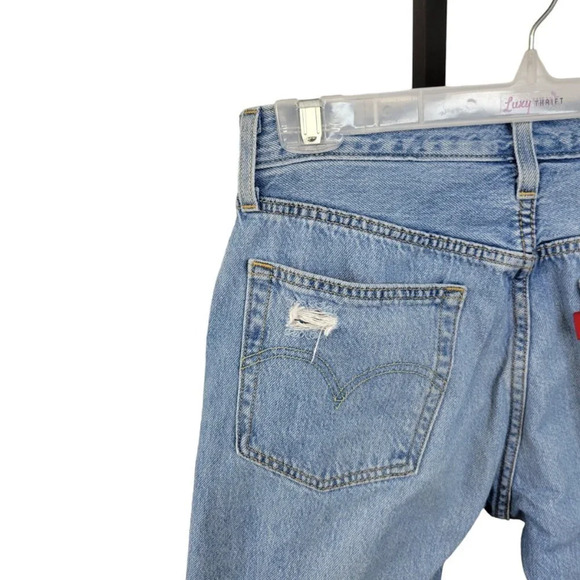 Levi's Women 501  Distressed Jeans Size 27 High Rise Button Fly Red Tab - Picture 7 of 11